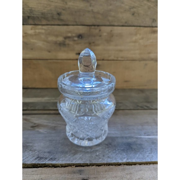 Vintage Crystal Jam Jar / Crystal sugar dish / Honey pot - Picture 4 of 6